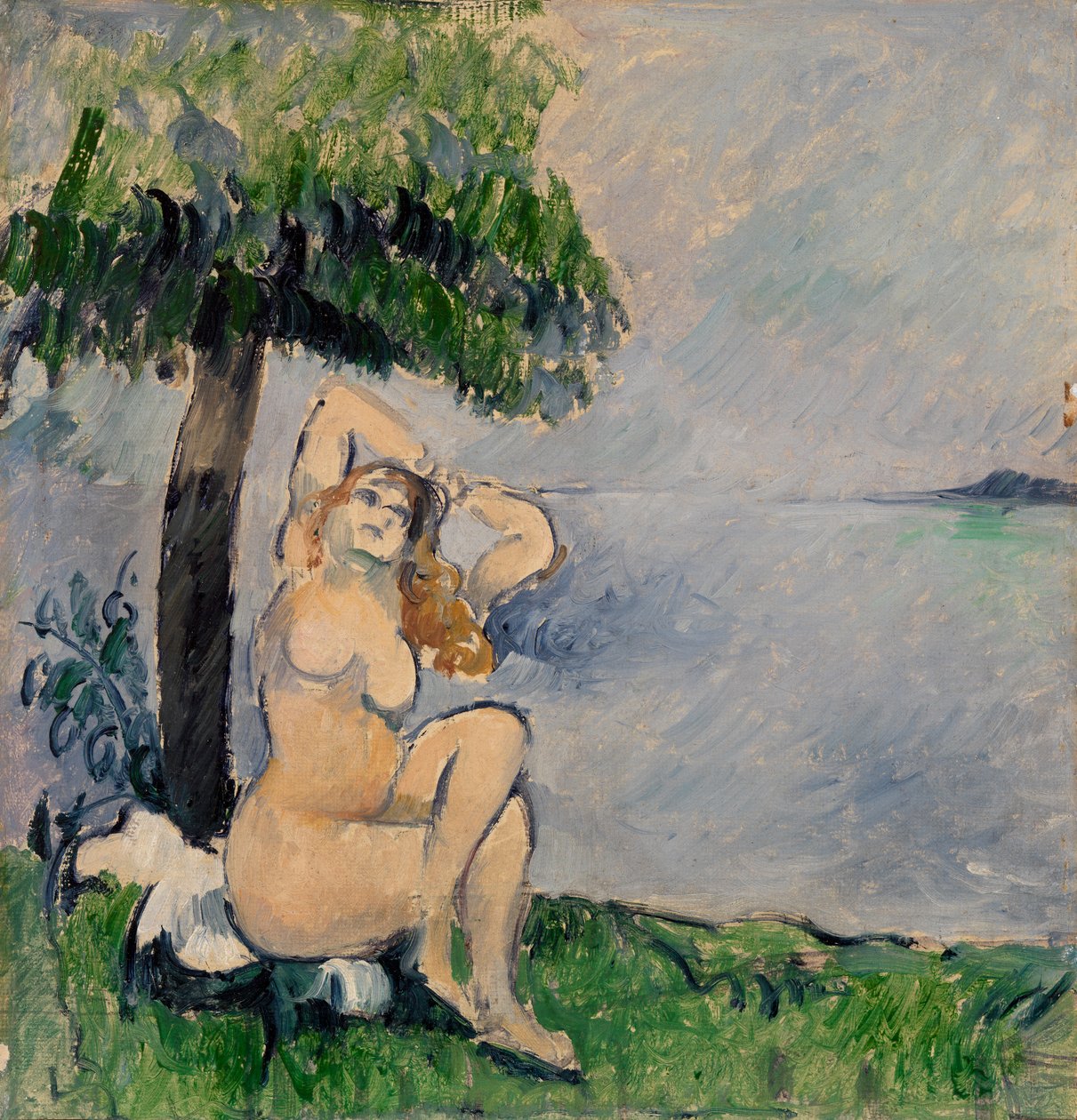 Koupat se na pobřeží od Paul Cézanne