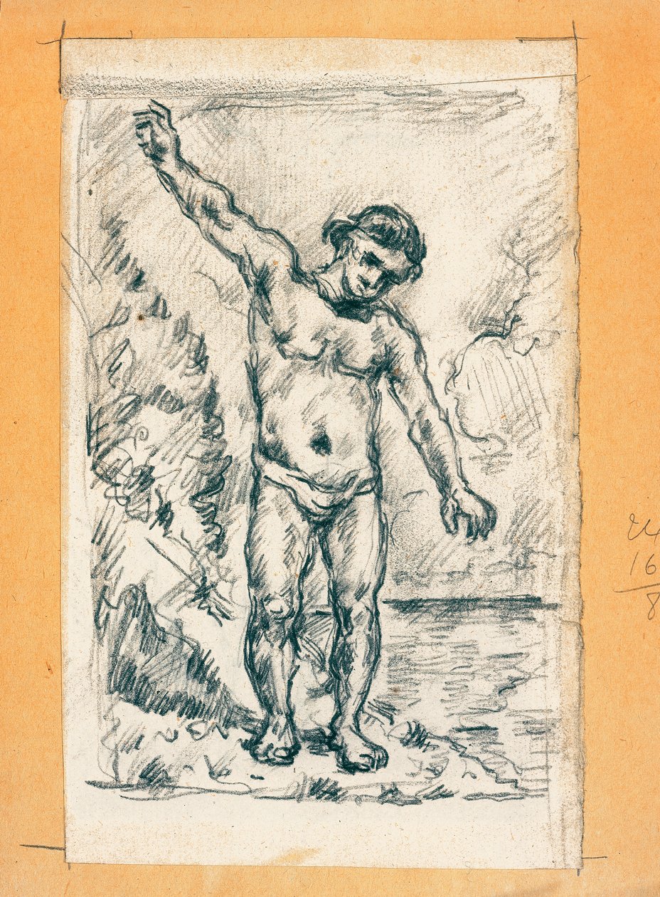 Koupání s roztaženými pažemi, kolem 1874-77 od Paul Cézanne