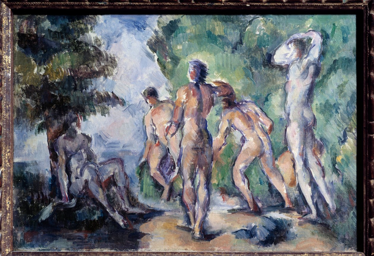 Bathers Painting od Paula Cezanna (1839-1906) 1895 Ne. 0,22x0,33 m Lyon, Musee des Beaux Arts - The Bathers. Obraz Paula Cezanna (1839-1906) od Paul Cézanne