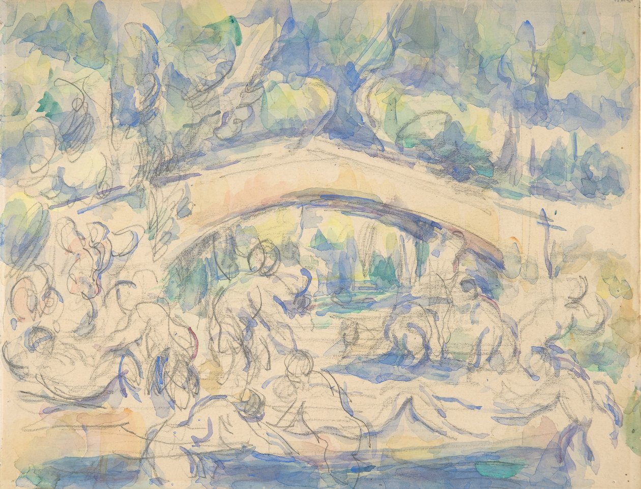 Koupající se pod mostem recto, 1900-06. od Paul Cézanne