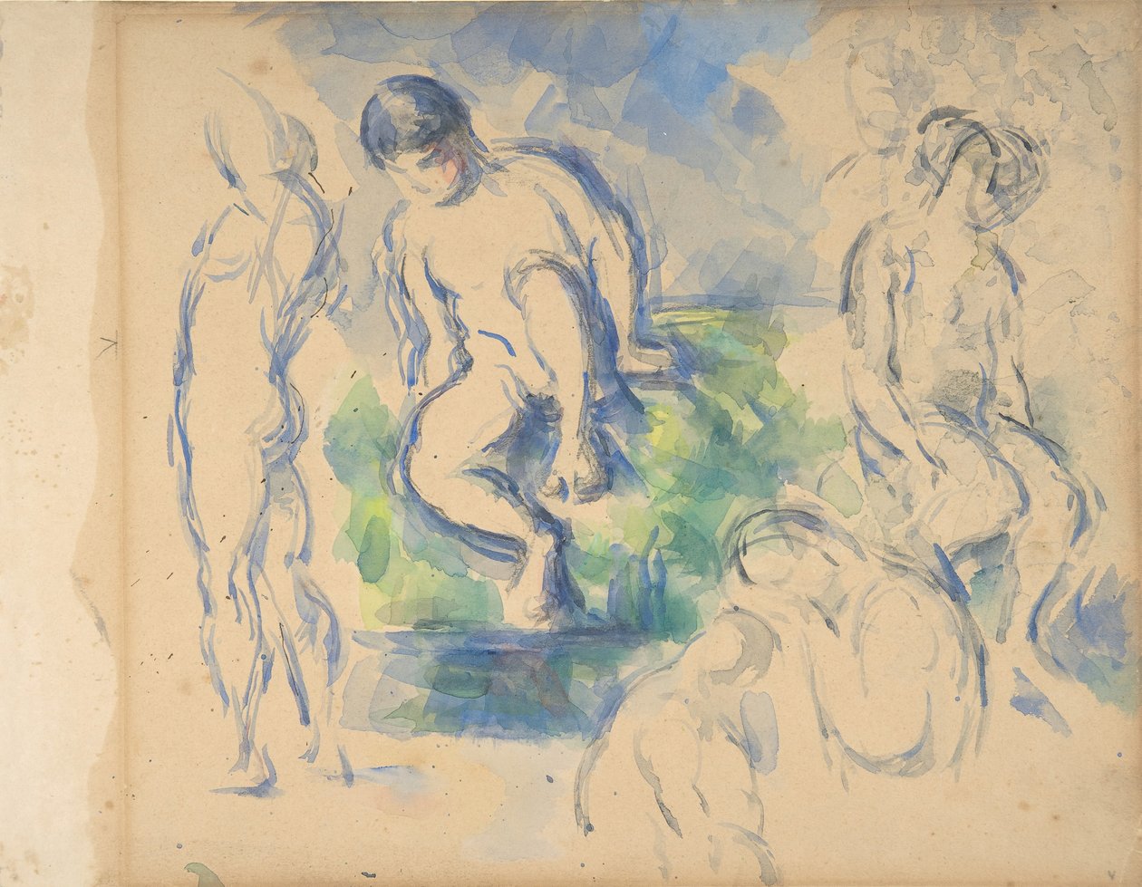 Bathers recto, Still Life verso, ca. 1890 zpět - 1900 zpět. od Paul Cézanne