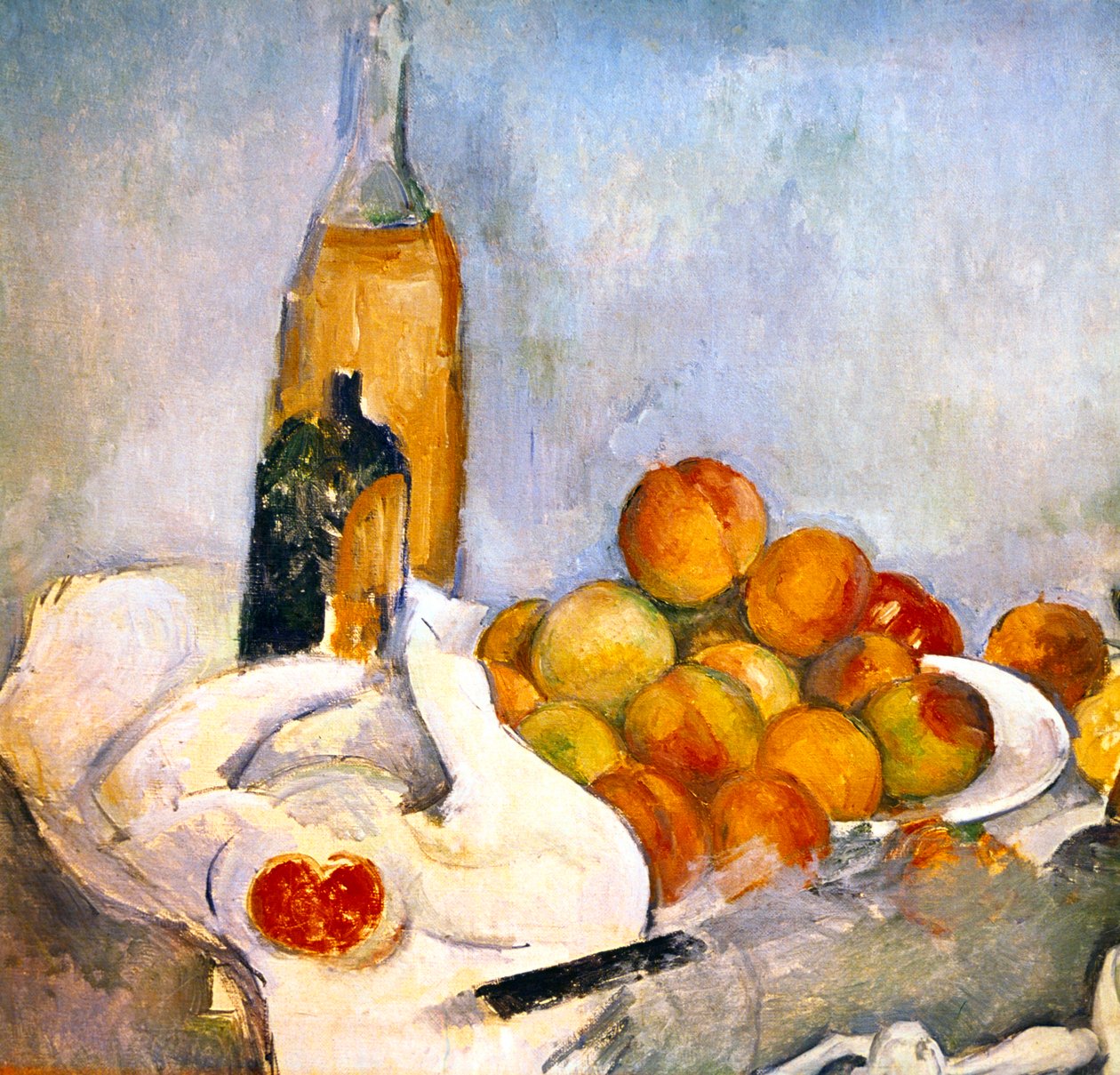 Láhve a jablka, c1870-1906 od Paul Cézanne