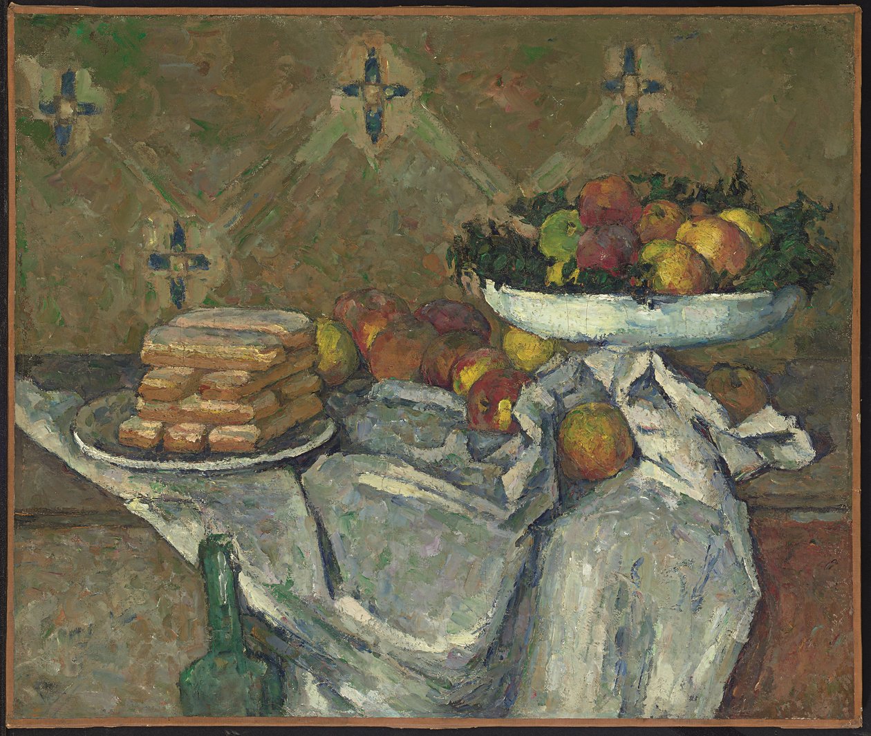 Mísa na ovoce a talíř sušenek, kolem roku 1877 (olej na plátně) od Paul Cézanne