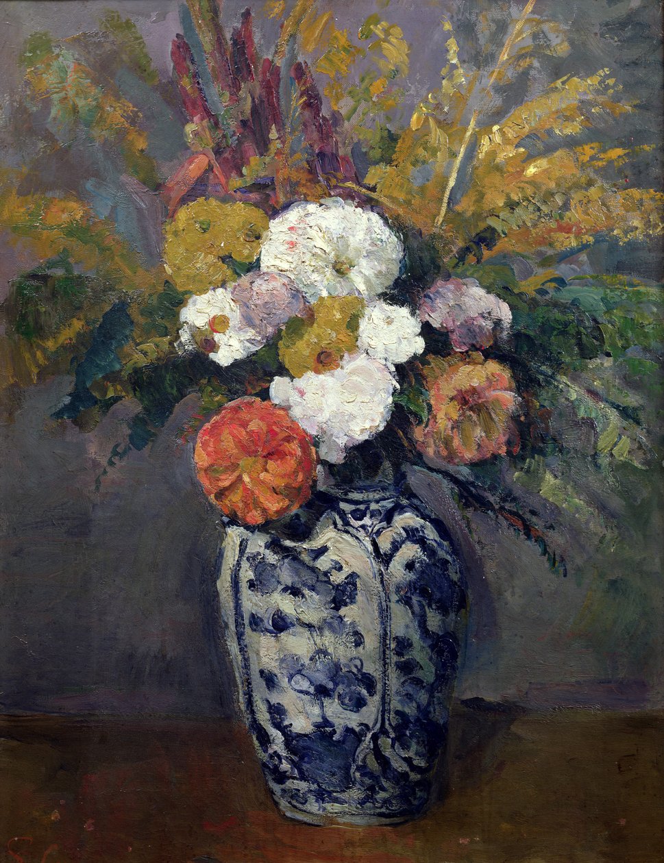 Jiřiny, kolem roku 1873 od Paul Cézanne