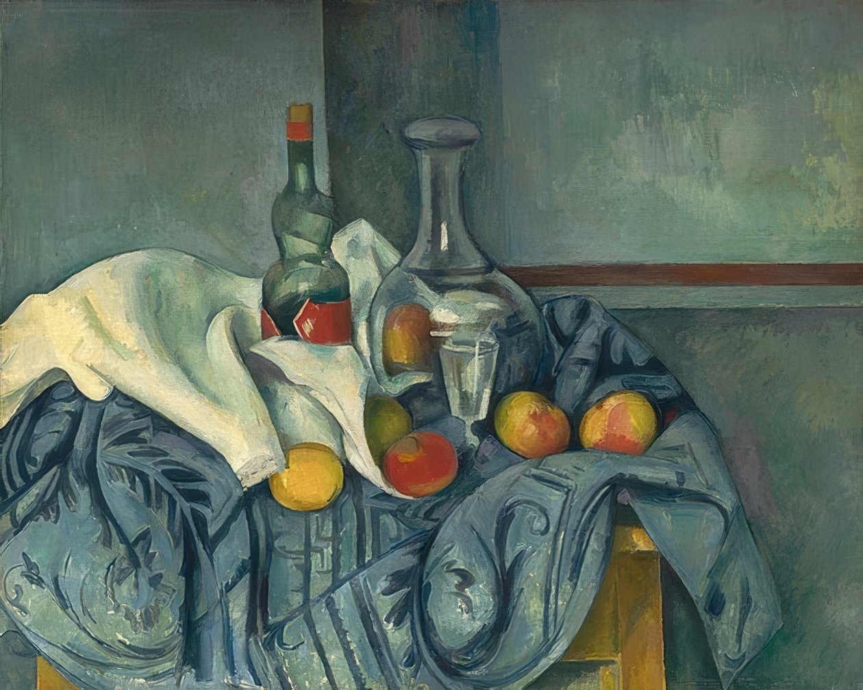Láhev máty peprné. 1893/95 od Paul Cézanne