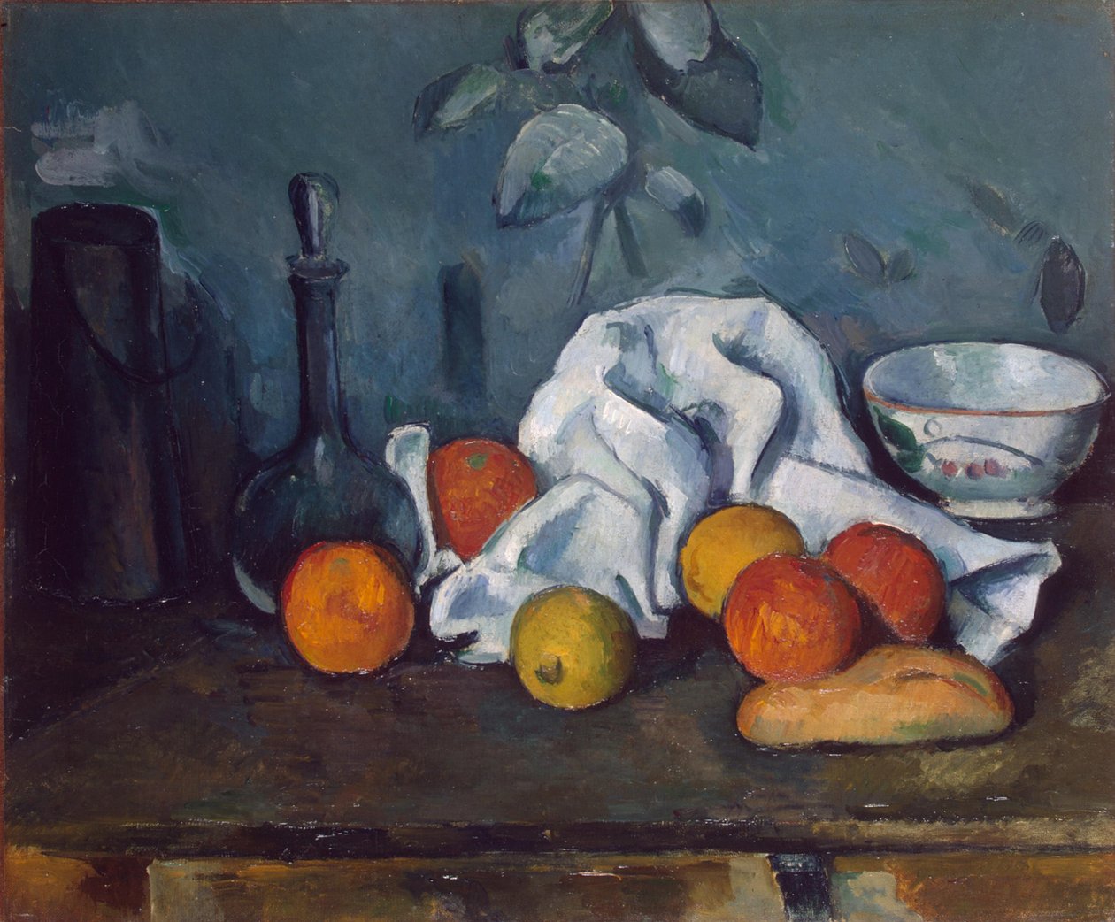 Čeština: Dávkovač mléka, karafa a miska Dávkovač mléka, karafa a miska od Paul Cézanne