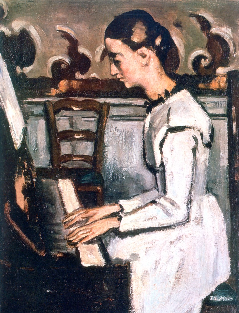 Dívka u klavíru, Předehra k Tannhauserovi, detail, 1868 od Paul Cézanne