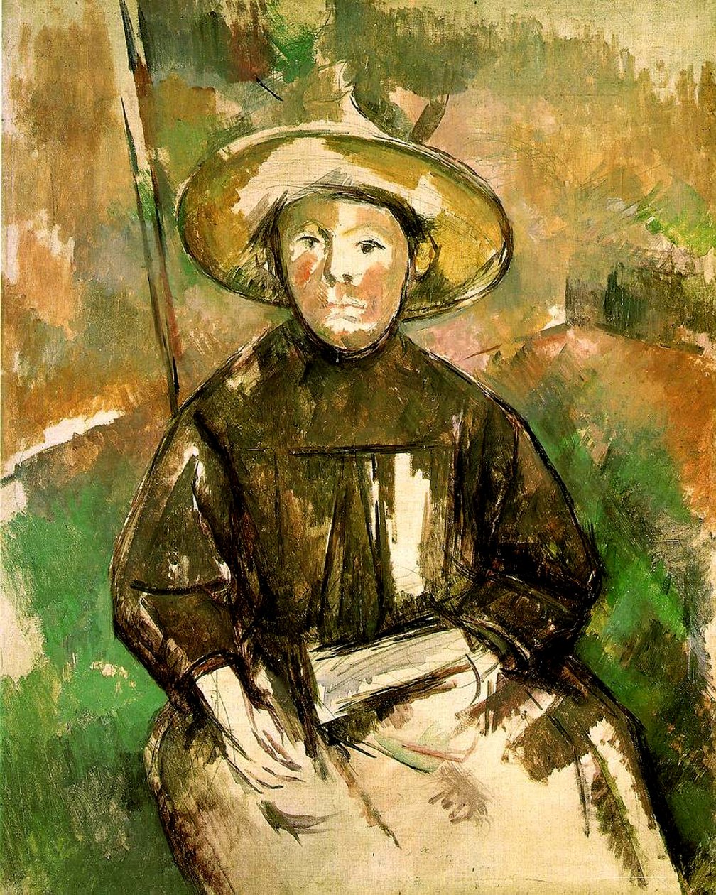 Dívka se slaměným kloboukem, 1896 od Paul Cézanne