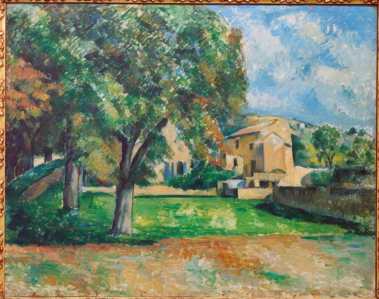 Kaštany a farma v Jas de Bouffan od Paul Cézanne