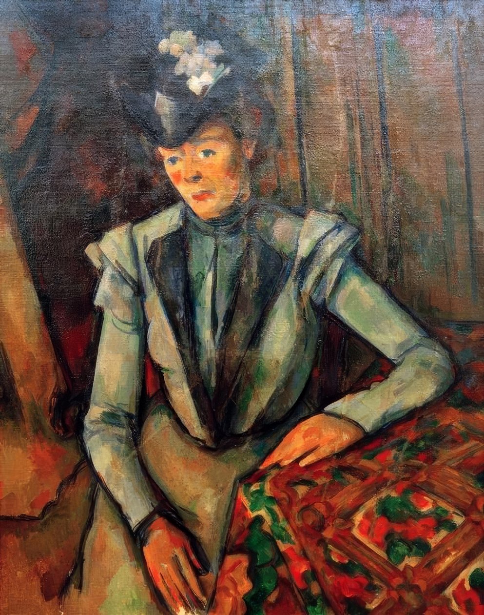 Dáma v modrém od Paul Cézanne