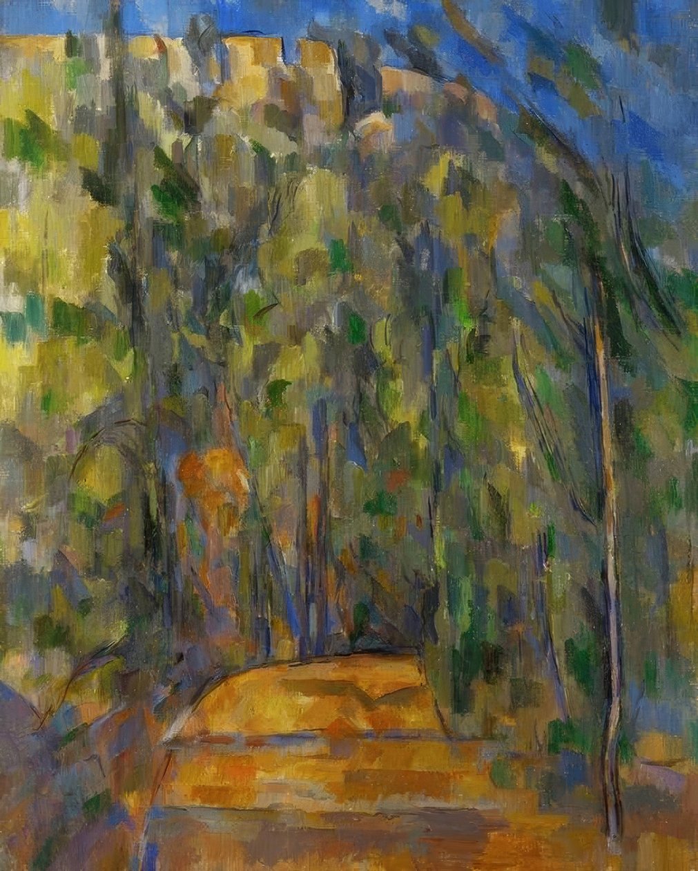 Otočná podlesní cesta od Paul Cézanne