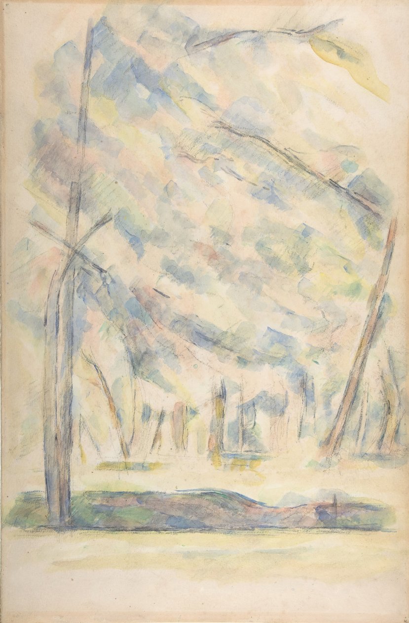 Krajina recto, Skica skal verso, n. d.. od Paul Cézanne