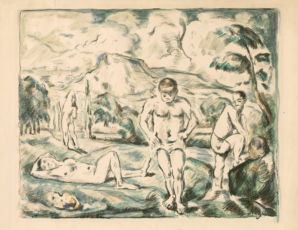 Velké lázně od Paul Cézanne