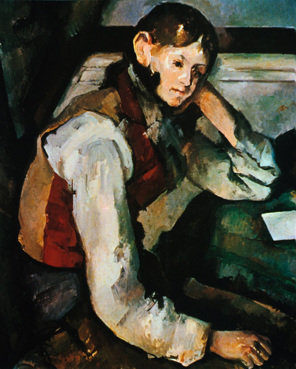 Le Garcon au Gilet Rouge, 1888-1890 od Paul Cézanne