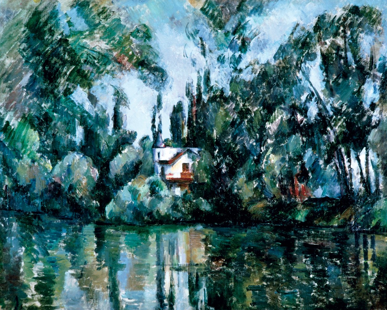 Dům na břehu řeky Marny (Île Machefer v Saint-Maur-des-Fossés) od Paul Cézanne