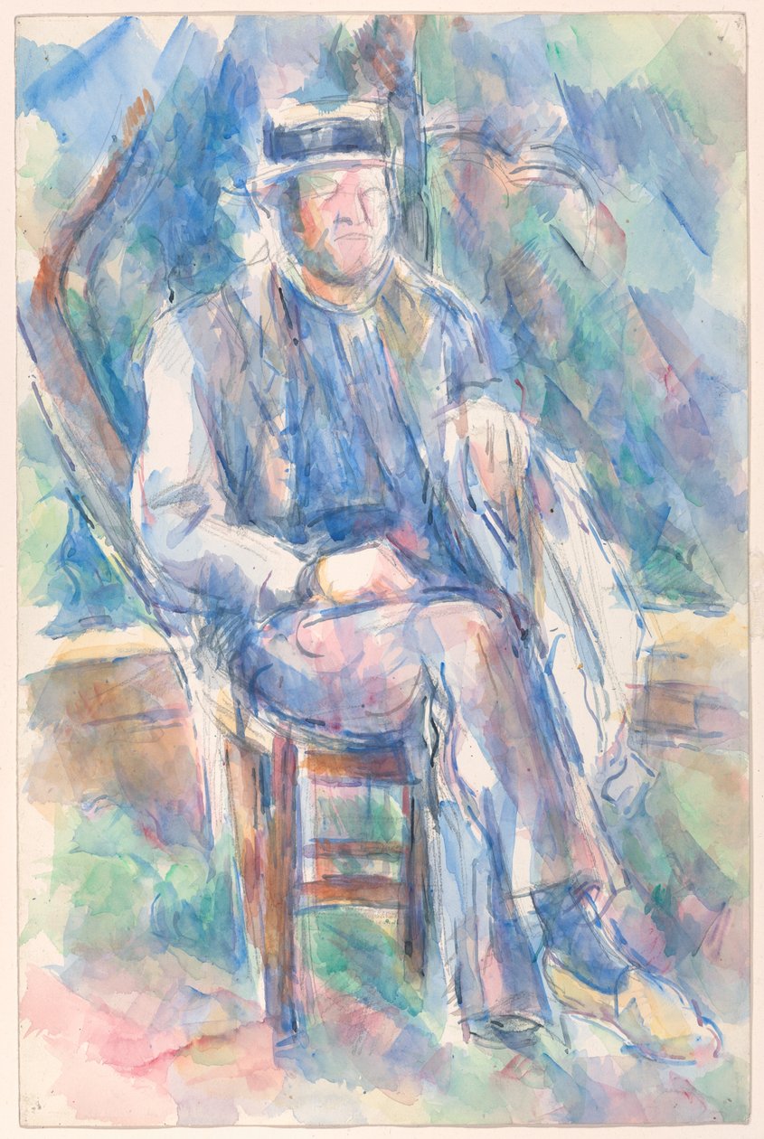 Muž ve slaměném klobouku od Paul Cézanne