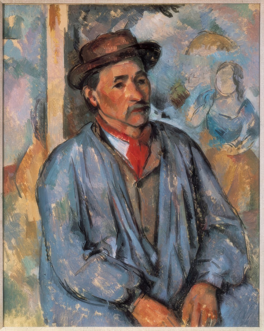 Muž v modrém plášti od Paul Cézanne