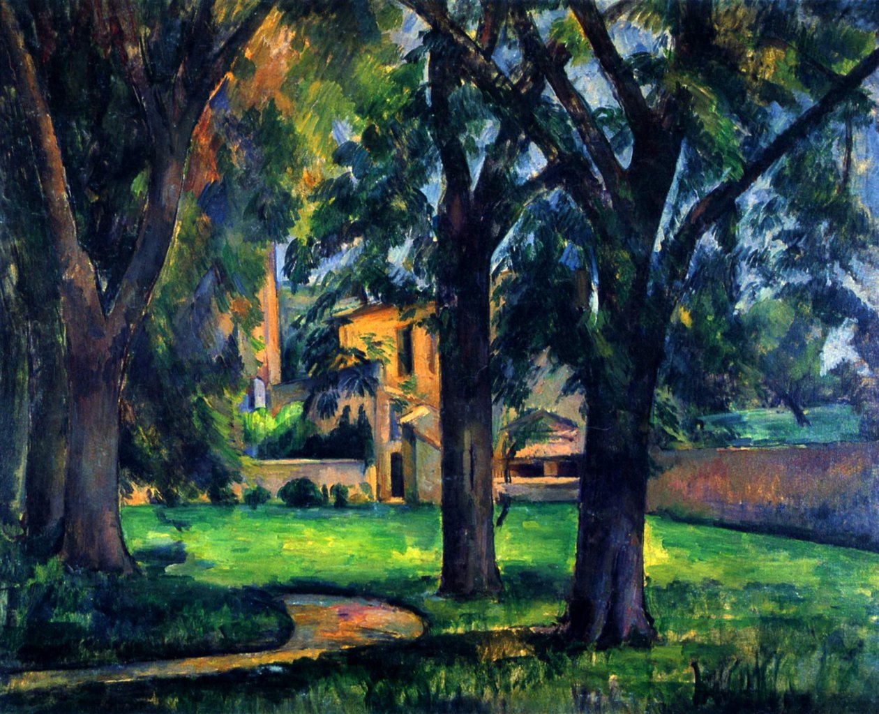 Kaštany a farma Jas de Bouffan od Paul Cézanne