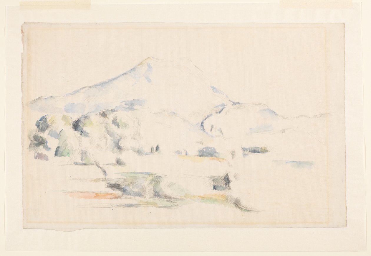 Montagne Sainte-Victoire, kolem 1885-87 (grafit a akvarel na položený papír) od Paul Cézanne