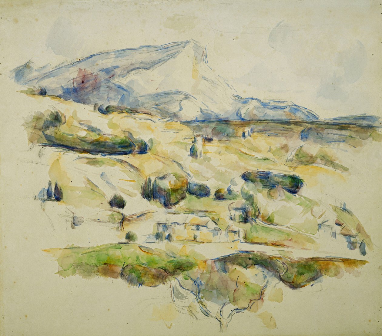 Mount Sainte Victoire při pohledu na Lauves; Hora Sainte Victoire viděná z Lauves, kolem 1902-1906 od Paul Cézanne