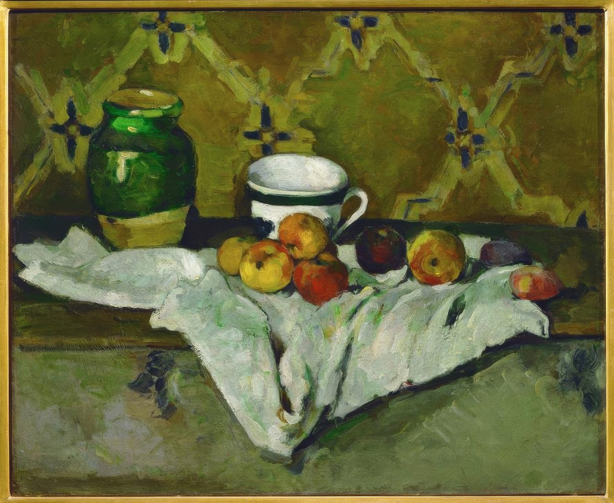 Zátiší (keramika, pohár a ovoce od Paul Cézanne