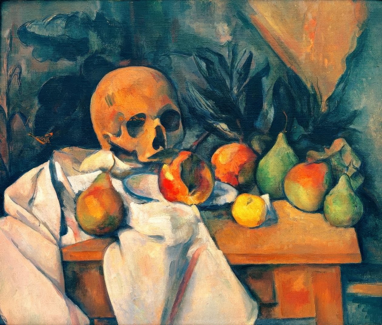 Zátiší s lebkou od Paul Cézanne