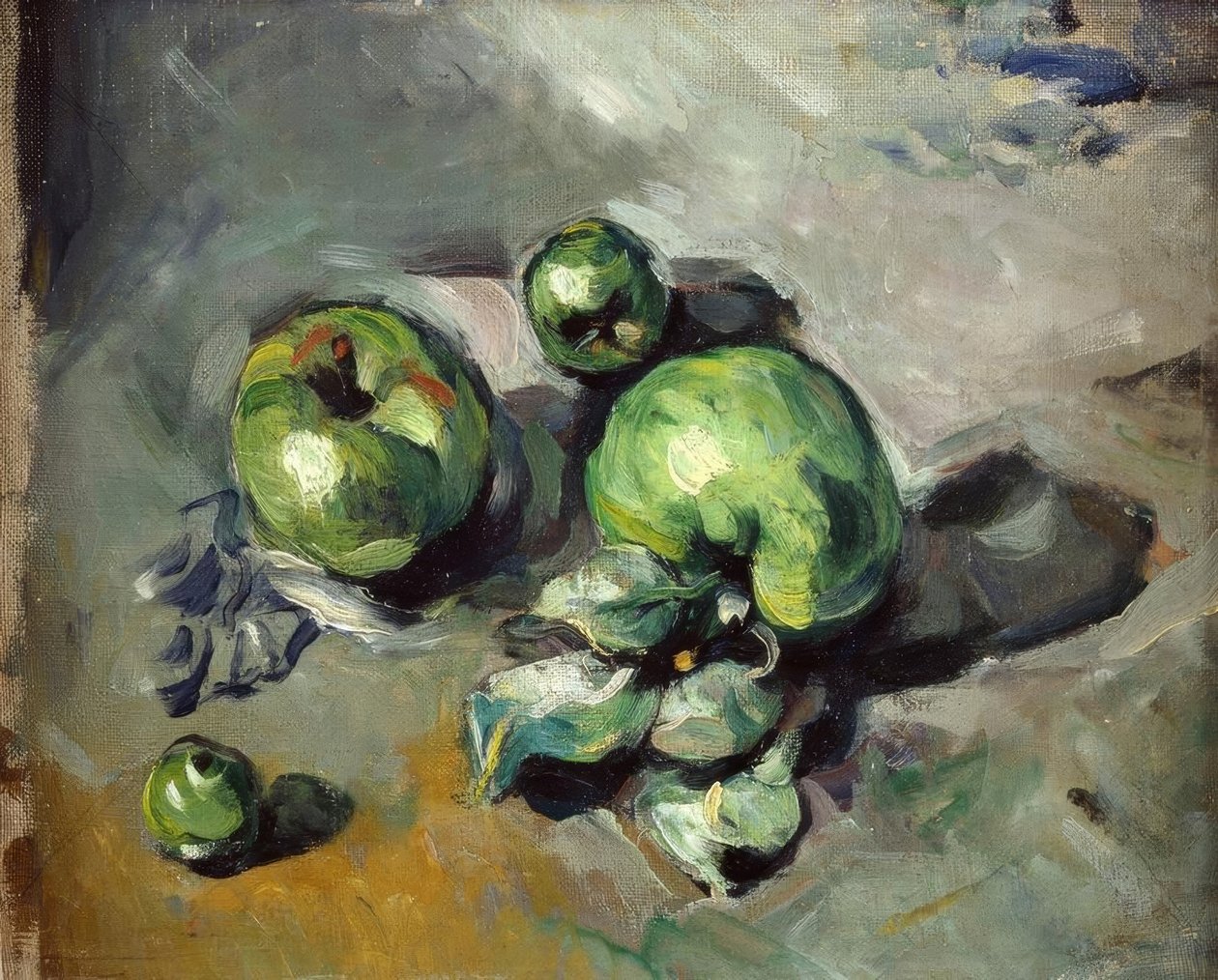 Zelená jablka od Paul Cézanne