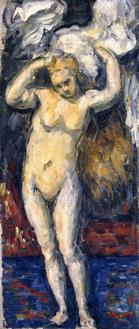 Stojící koupající se, sušící si vlasy, c.1869 od Paul Cézanne
