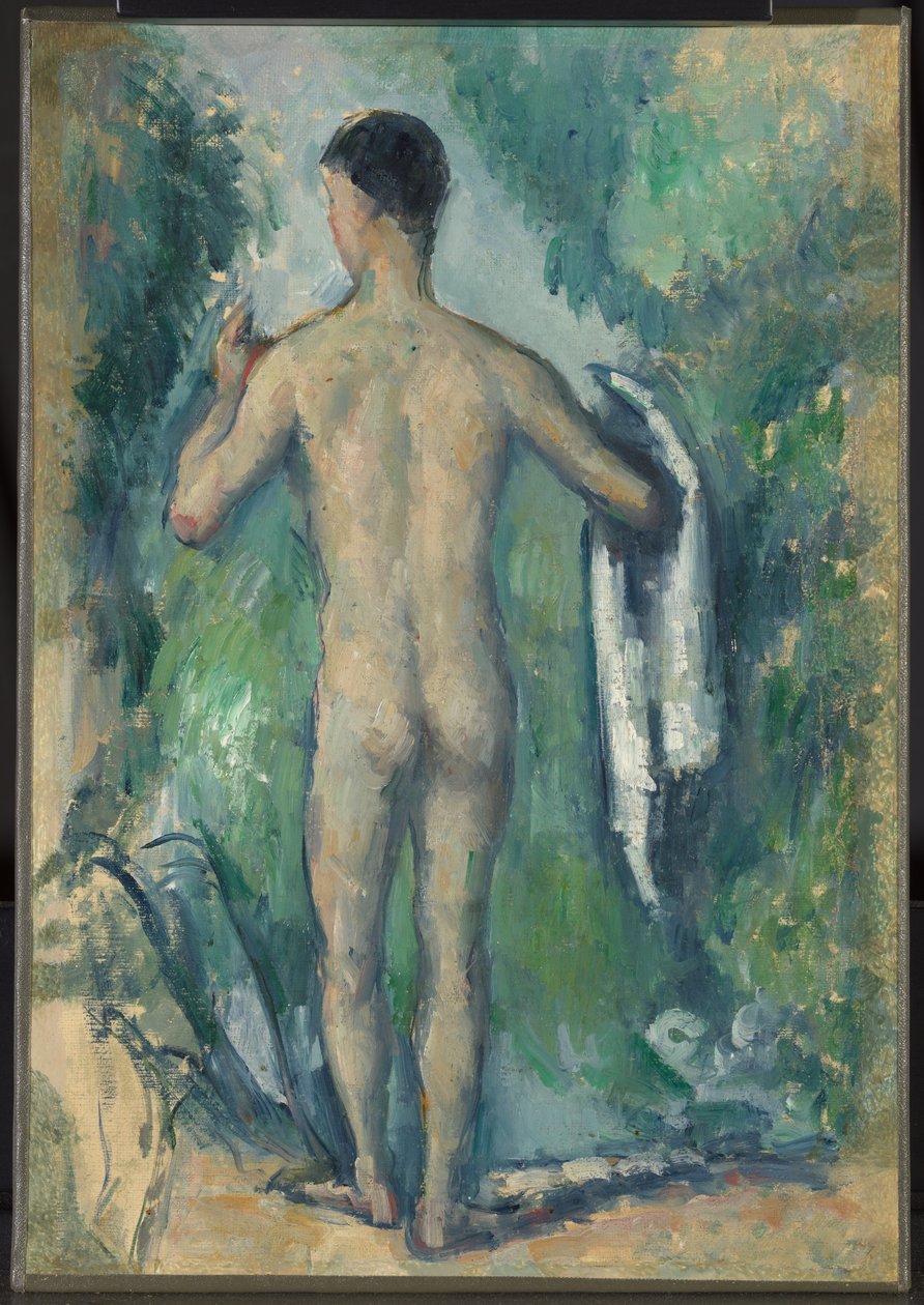 Stojící koupající se při pohledu zezadu od Paul Cézanne