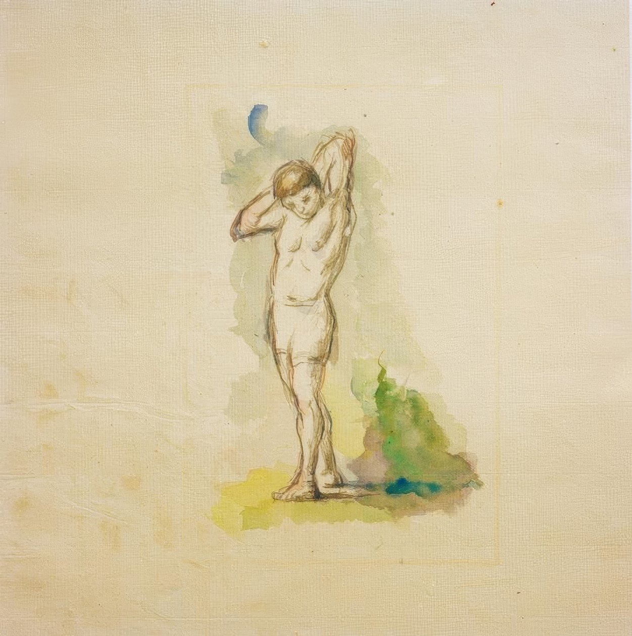 Stojící koupající se s rukama založenýma za krkem od Paul Cézanne