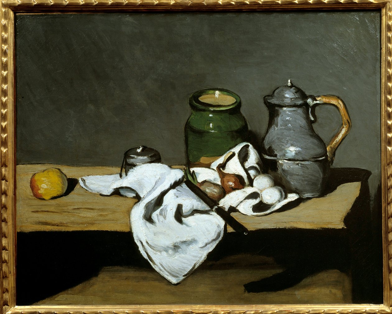 Zátiší u konvice Obraz Paula Cezanna (1839-1906) 1869 Ne. 0,64x0,81 m Paříž, musee d