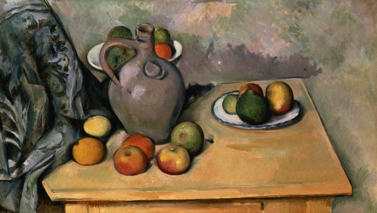 Still Life with Blue Drapery, c.1893-94 (olej na papíře) od Paul Cézanne