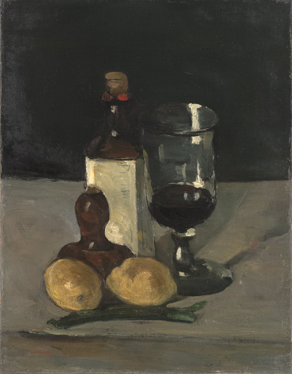 Zátiší s lahví, sklenicí a citrony, 1867-9 od Paul Cézanne