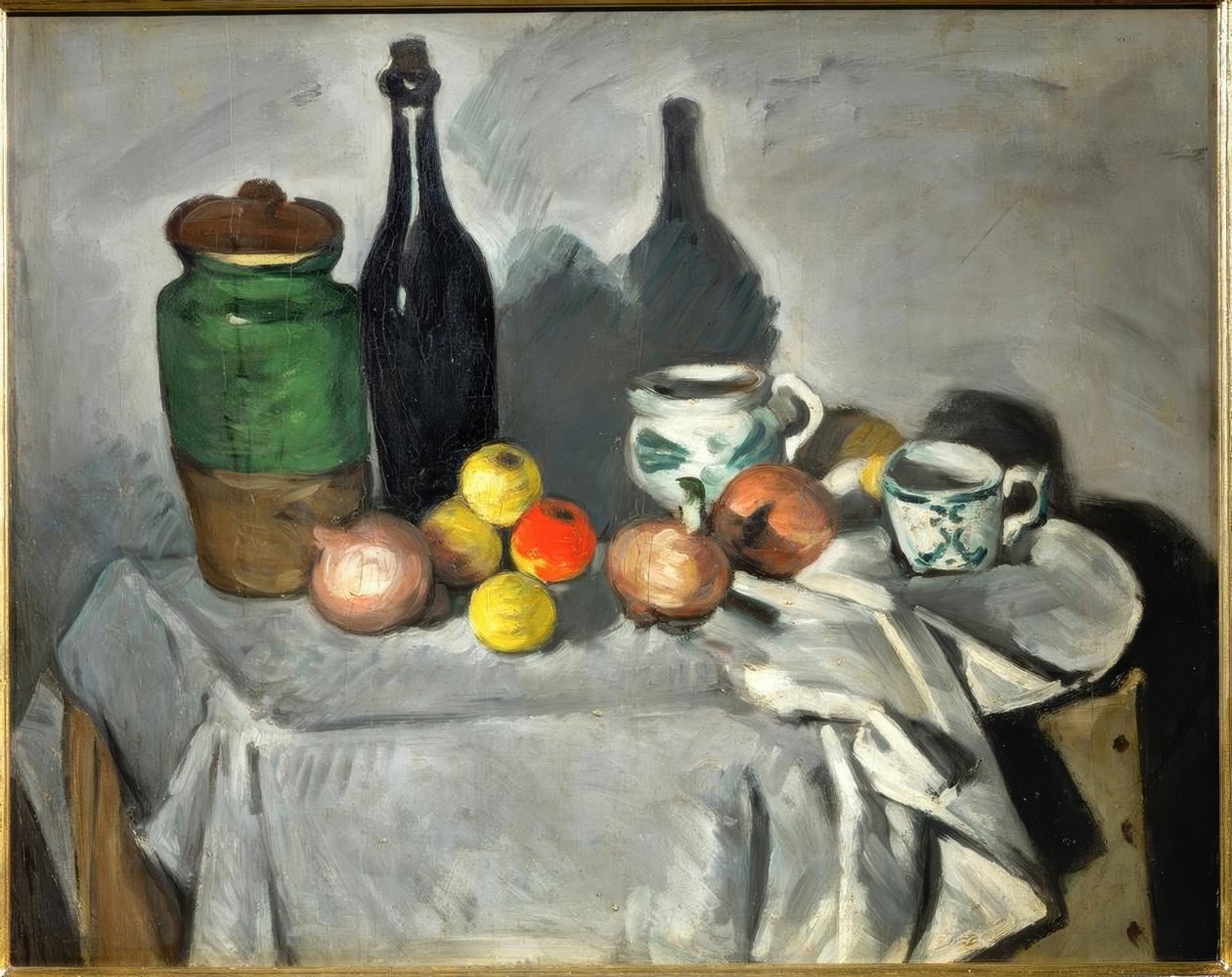 Zátiší (ovoce a pokrmy) od Paul Cézanne