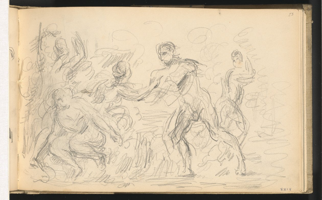 Studie na "Soud z Paříže" nebo "Zamilovaný ovčák" od Paul Cézanne