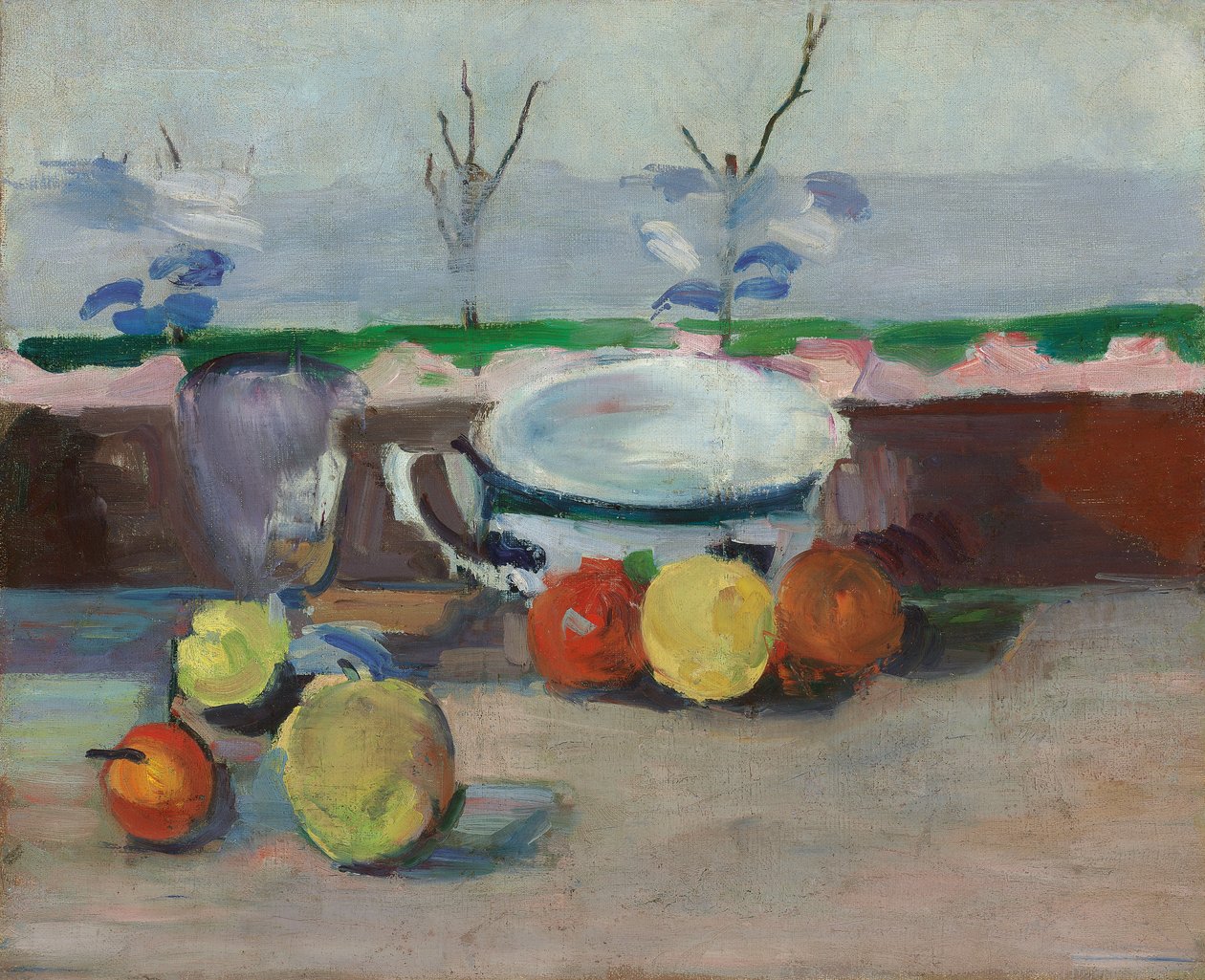 Pohár, sklo a ovoce, III, kolem 1877 (olej na plátně) od Paul Cézanne