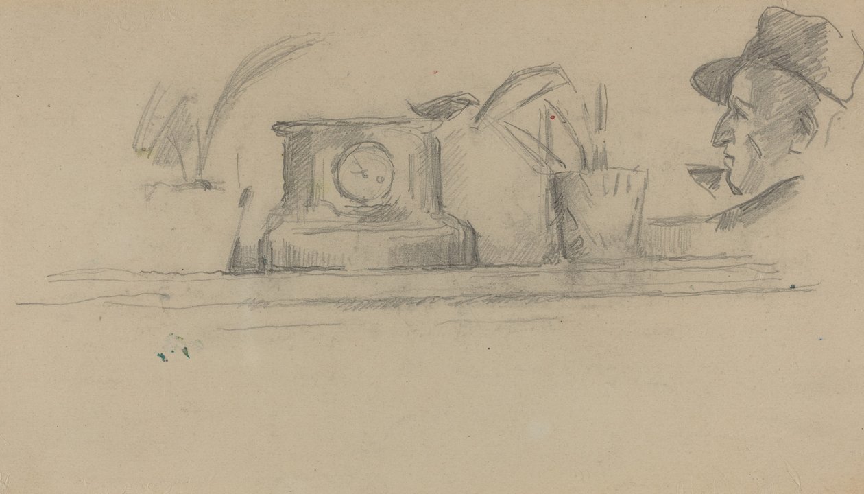Umělcův otec a předměty na římse [verso] od Paul Cézanne