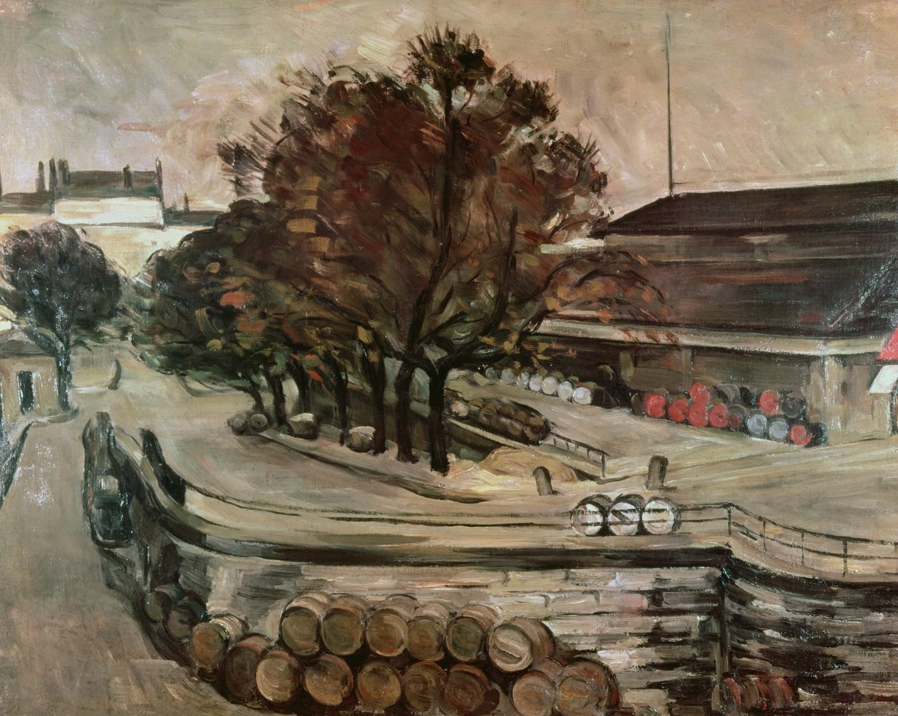 Halle aux Vins, při pohledu z rue de Jussieu, 1872 od Paul Cézanne