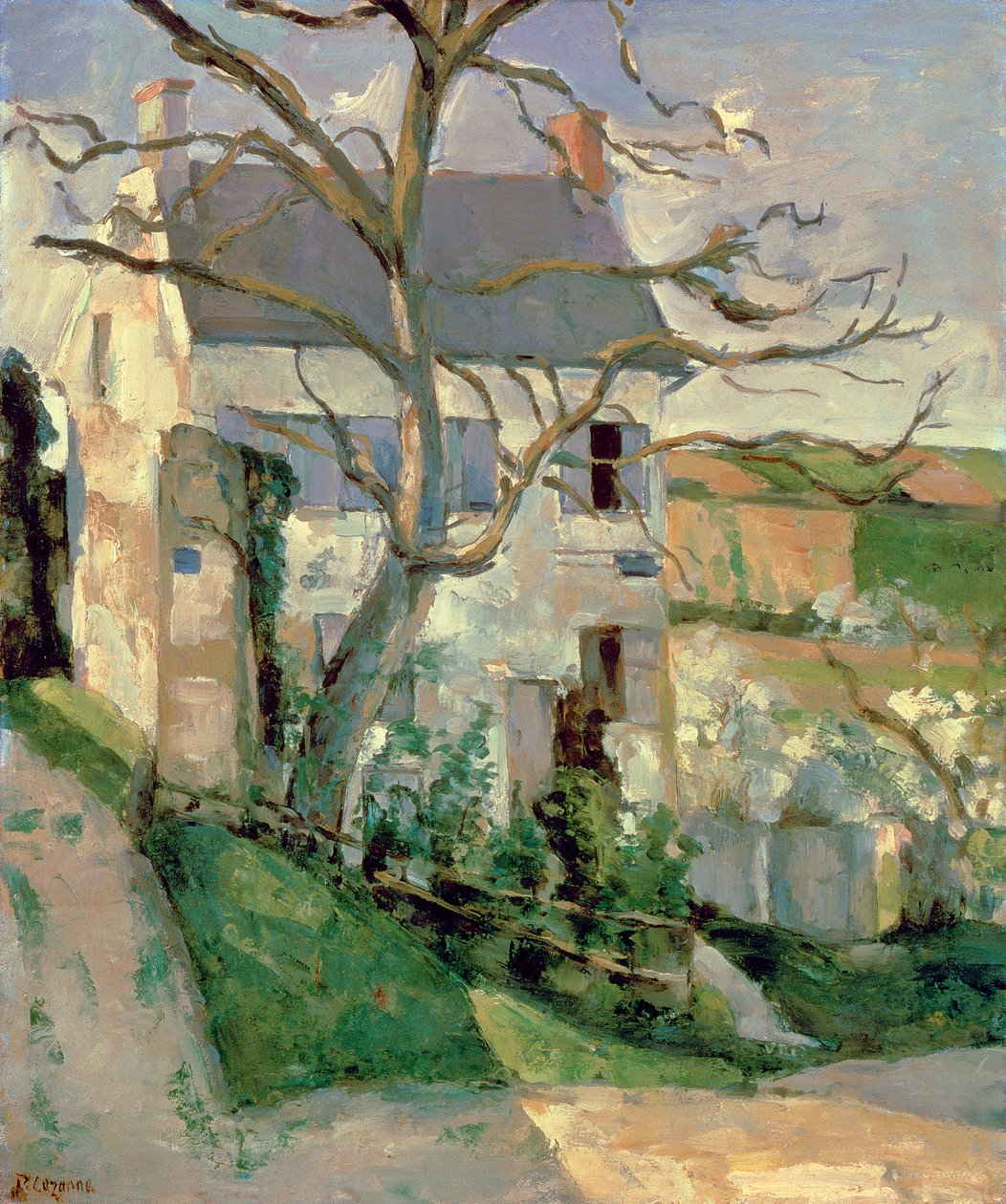 Dům a strom, c.1873-74 od Paul Cézanne