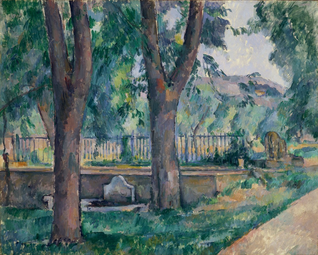 Bazén v Jas de Bouffan, ca. 1885-86. od Paul Cézanne