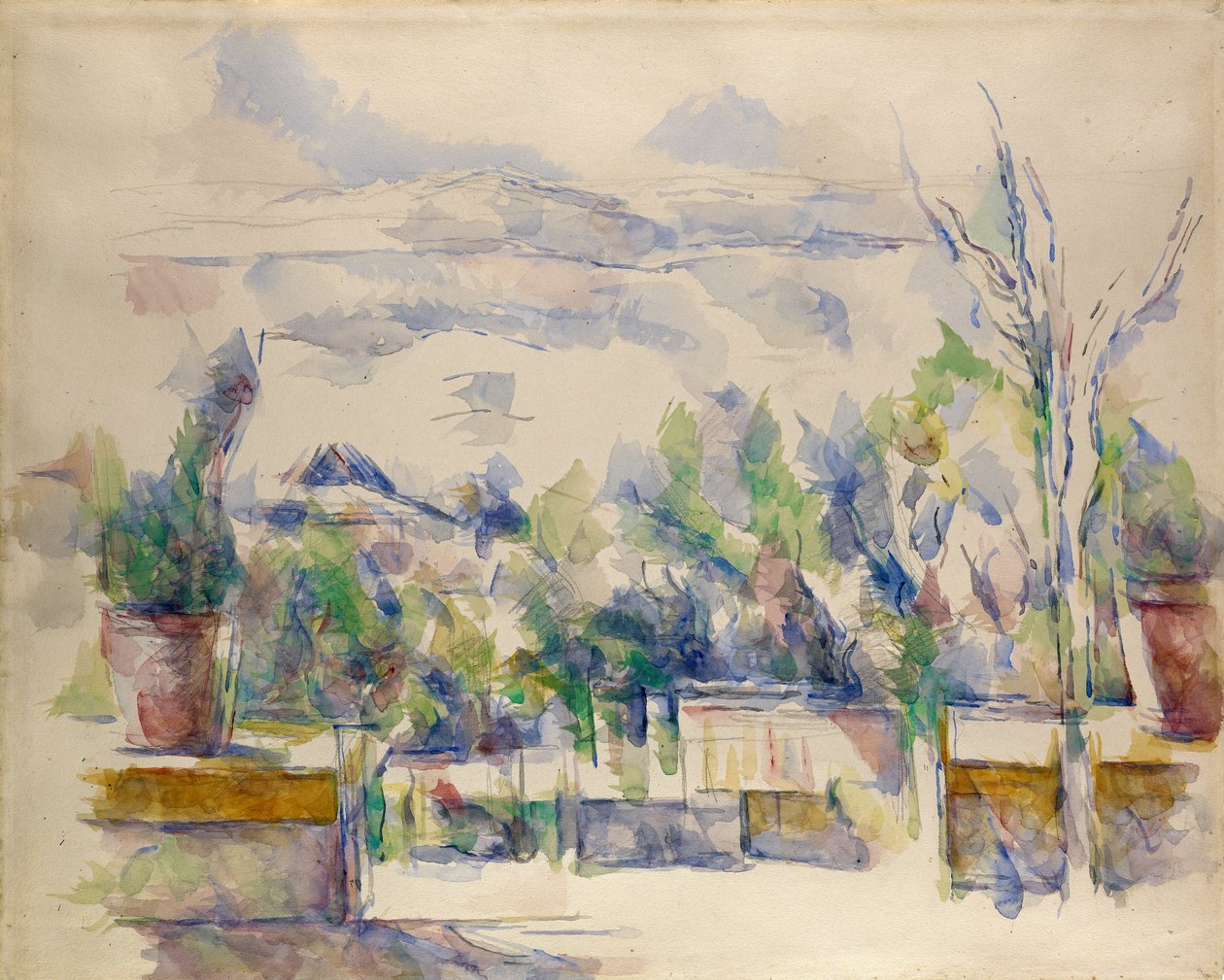 Terasa v zahradě v Les Lauves od Paul Cézanne