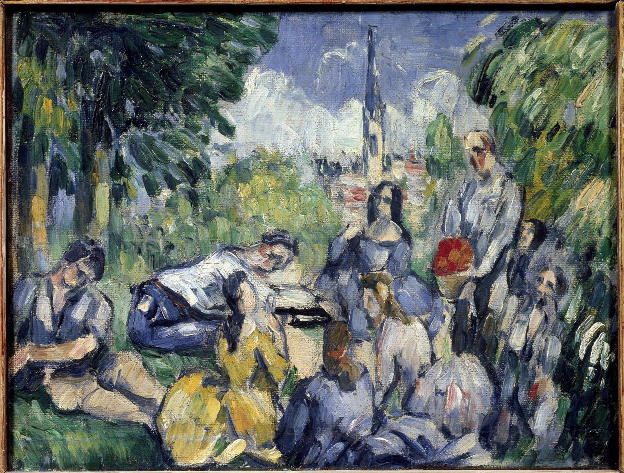 Snídaně v trávě - olej na plátně od Paul Cézanne