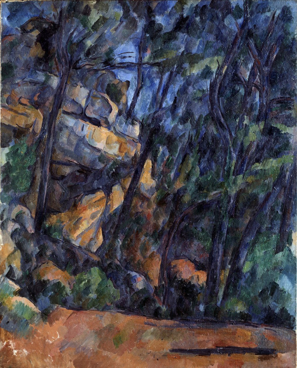 Stromy a skály v parku Château Noir, ca 1904. od Paul Cézanne