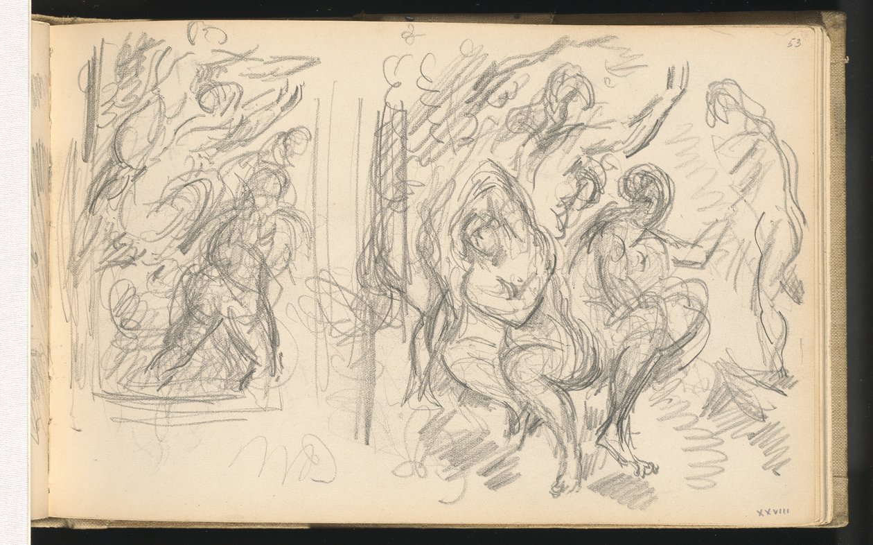 Dvě studie pro „Soud z Paříže“ nebo „Zamilovaný ovčák“ od Paul Cézanne