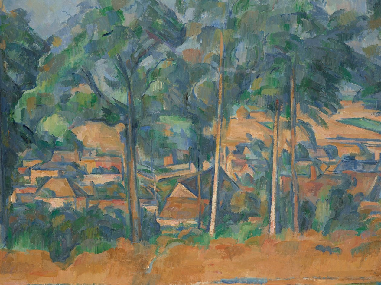 Vesnice za stromy (Mariňáci), asi 1898 (olej na plátně) od Paul Cézanne