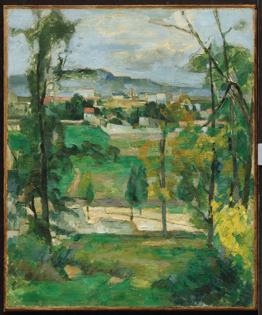 Vesnice za stromy, Île-de-France, kolem roku 1879 od Paul Cézanne