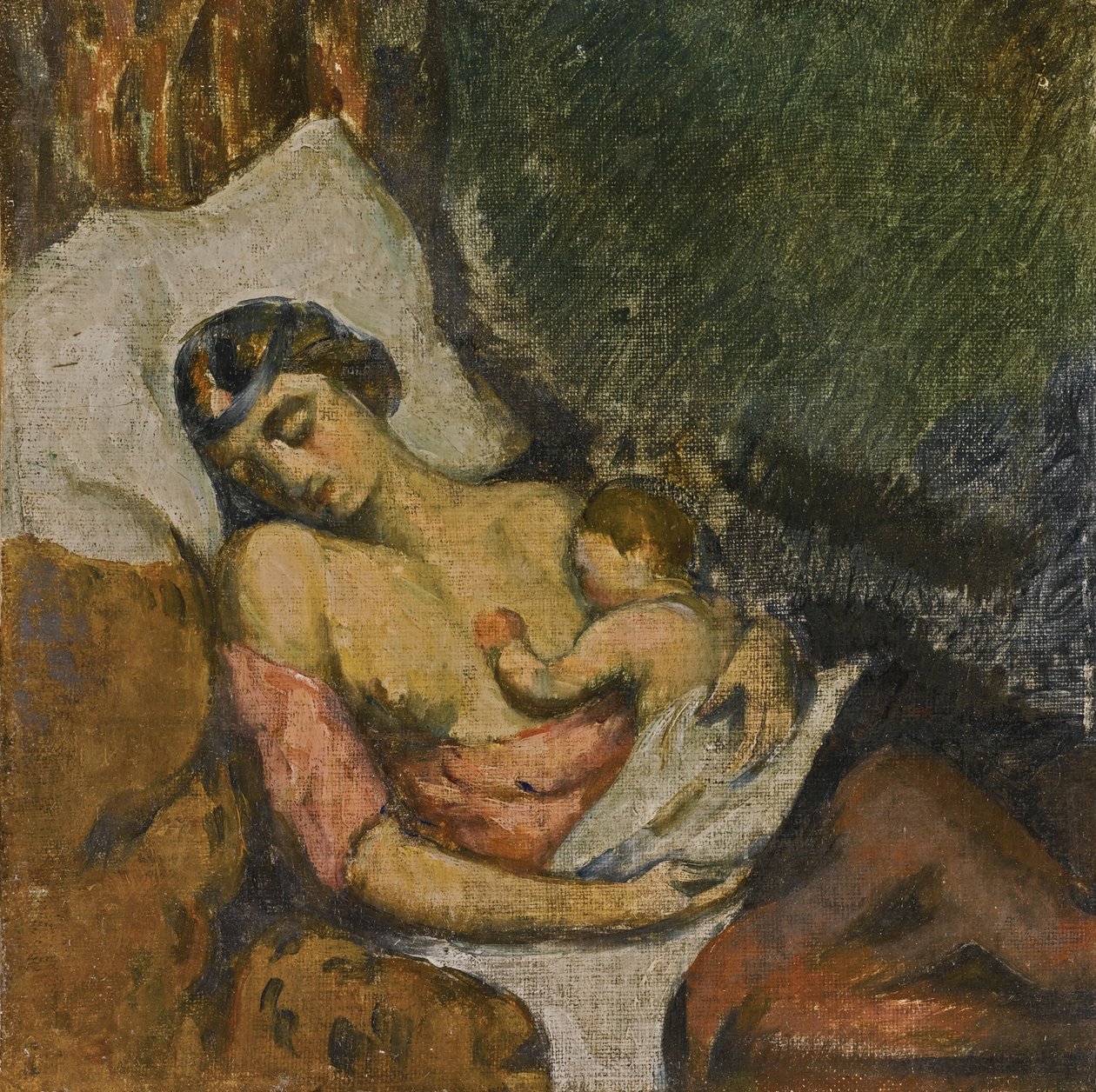 Žena kojící své dítě, cca 1872 od Paul Cézanne