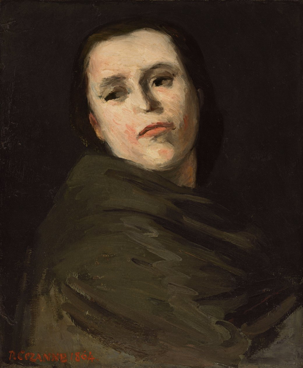 Ženská hlava; Tete de femme, 1864 od Paul Cézanne