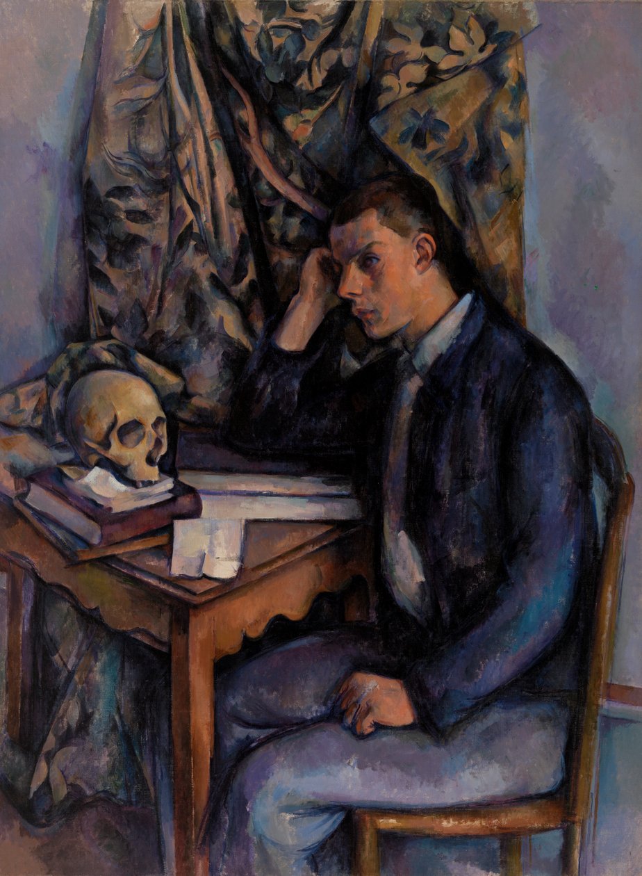 Mladý muž a lebka od Paul Cézanne