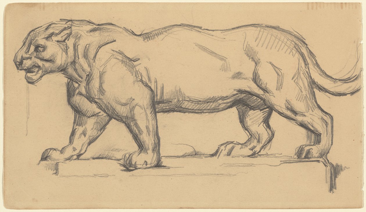 Jaguár od Paul Cézanne after Antoine Louis Barye